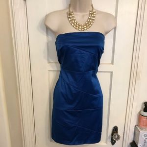 Blue mini dress. Satin like material